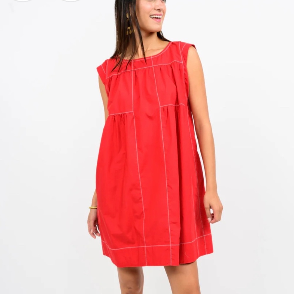 Brand New Uncle Frank Topstitched Dress in Blue - with tags